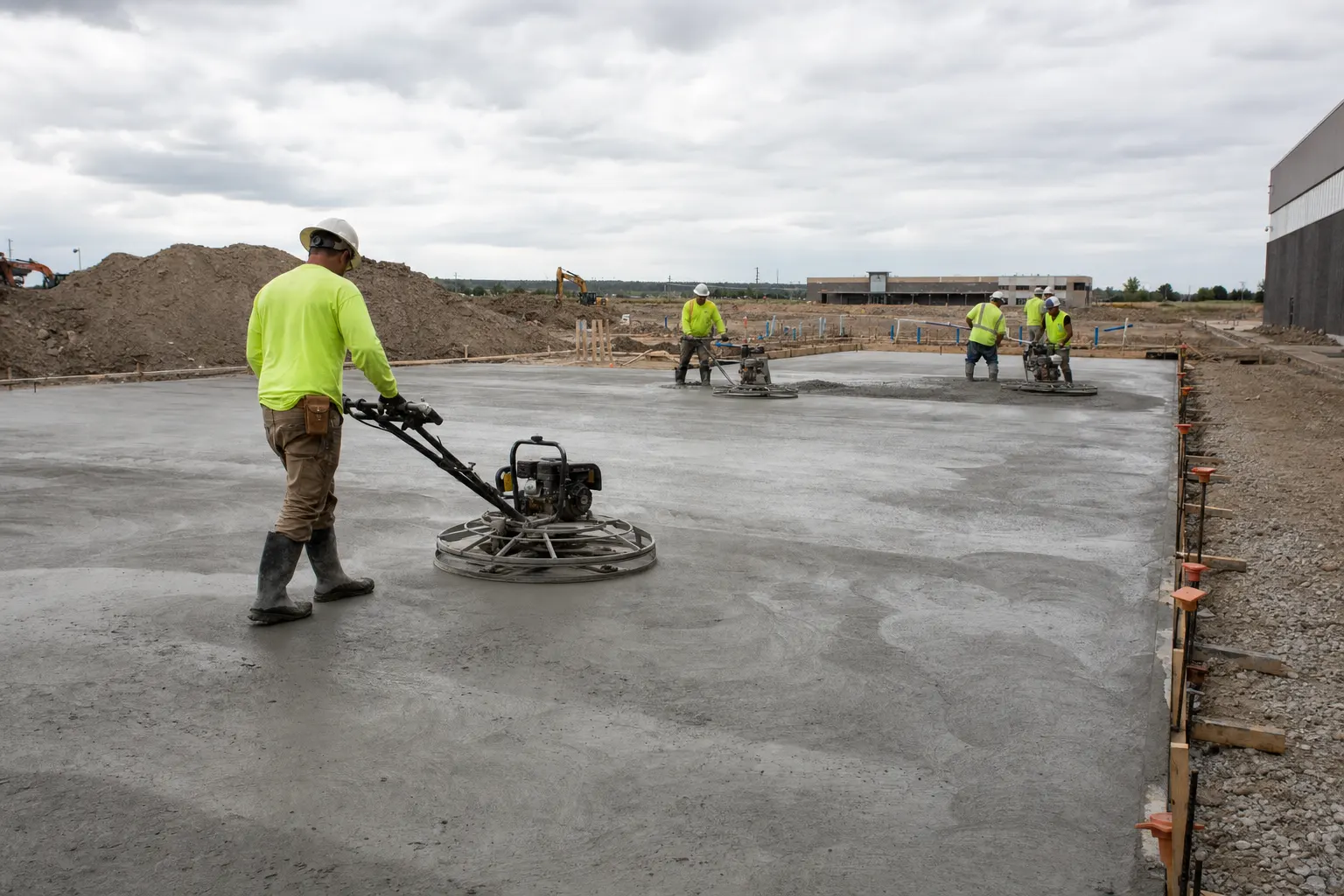 Daytona Beach Concrete Contractors working on a concrete slab